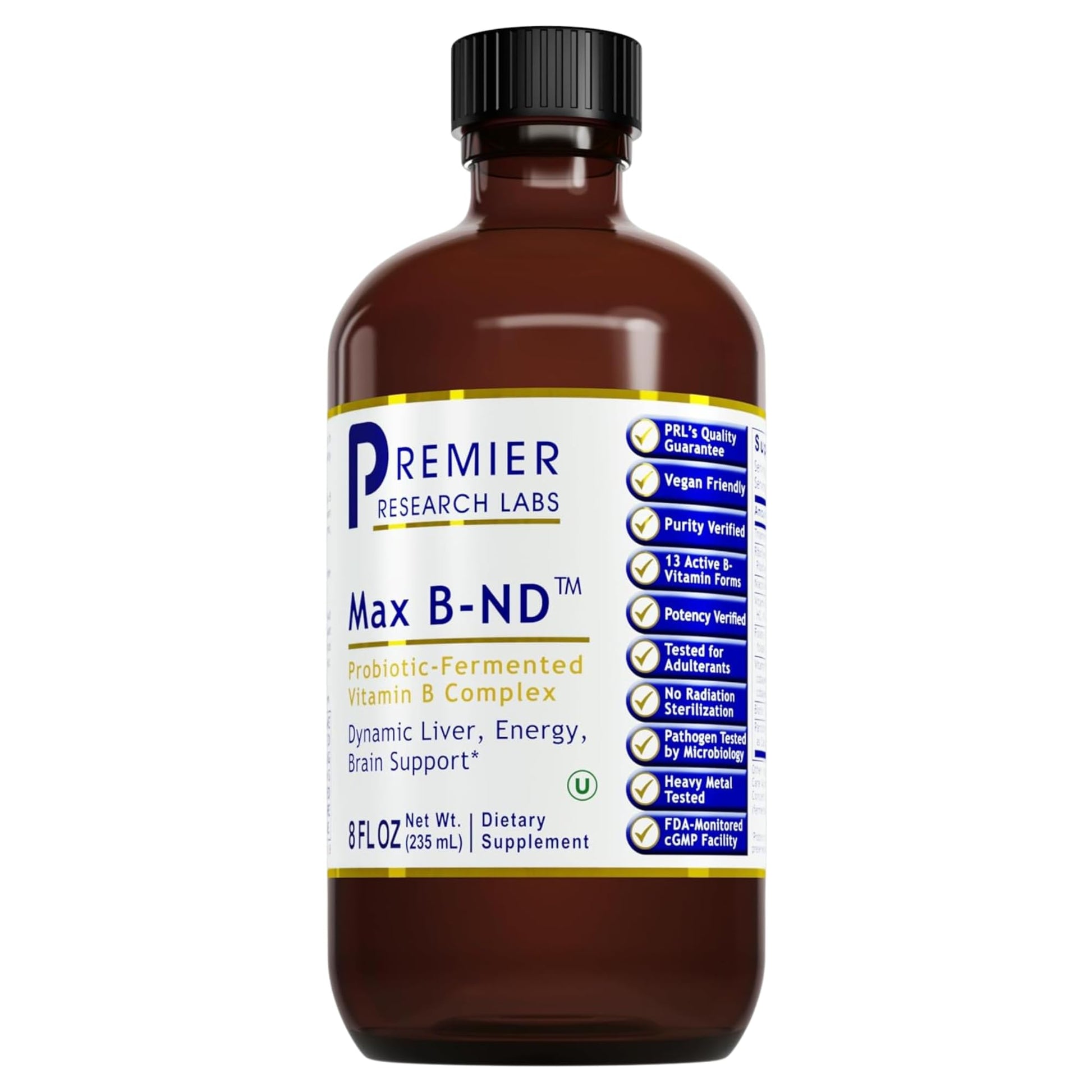 Premier Research Labs Max B-ND - Liquid Vitamin B Complex for Liver & Brain Health, Sublingual Drops for Men & Women with Thiamin, B12 & B6-8 Fl Oz Bottle Premier Research Labs buy supplements canada