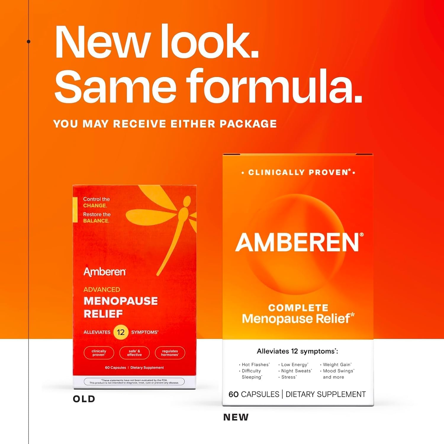 Amberen Menopause Supplement for Women, 60 Capsules, Clinically Proven, Helps Support Hormone Balance, Helps Relieve 12 Menopause Symptoms: Hot Flashes, Night Sweats, Mood Swings and More Amberen buy supplements canada