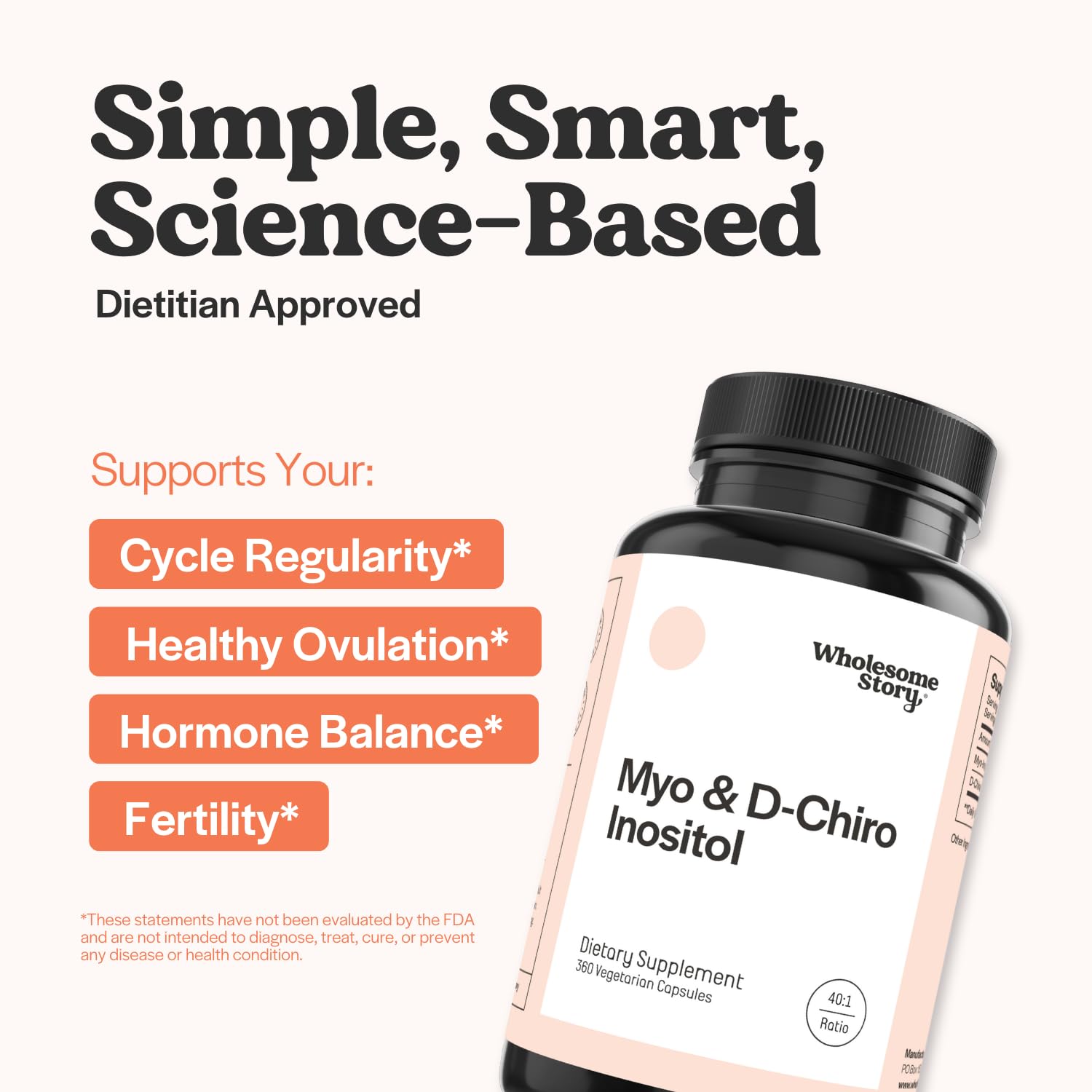 Wholesome Story Myo-Inositol & D-Chiro Inositol Supplement for Women | Fertility Supplements for Hormonal Balance & Ovarian Health Support Wholesome Story buy supplements canada
