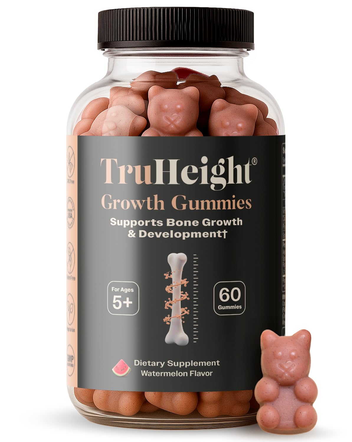 TruHeight Growth Gummies (Watermelon) Tall Nutrition for Natural Growth Supplement for Kids & Teens - Vitamin D, K, Calcium & Ashwagandha, Bone Strength Vitamins D3 K2, Picky Eater, Taller Ages 5+ ProHeight buy supplements canada