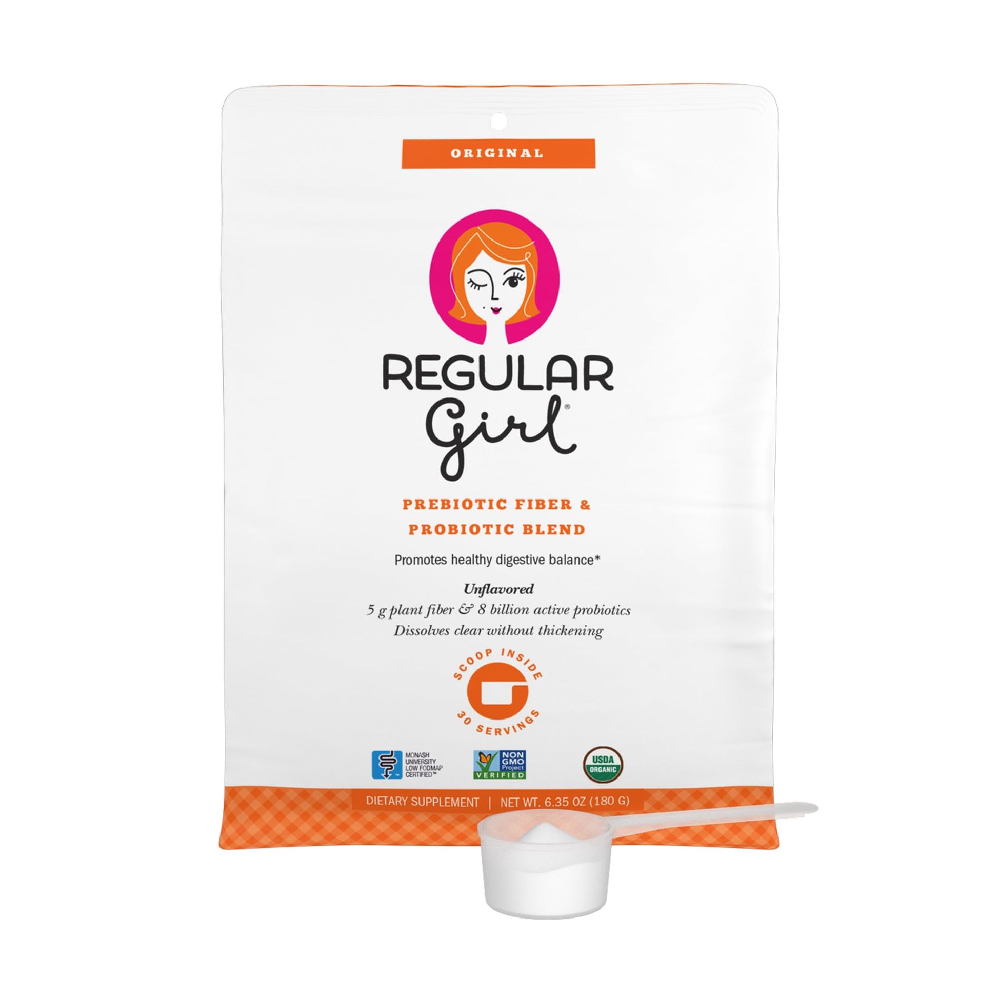 Regular Girl Organic Powder, Prebiotic Fiber Supplement and Probiotics for Women, Low FODMAP, 30 Servings, Unflavored Regular Girl buy supplements canada