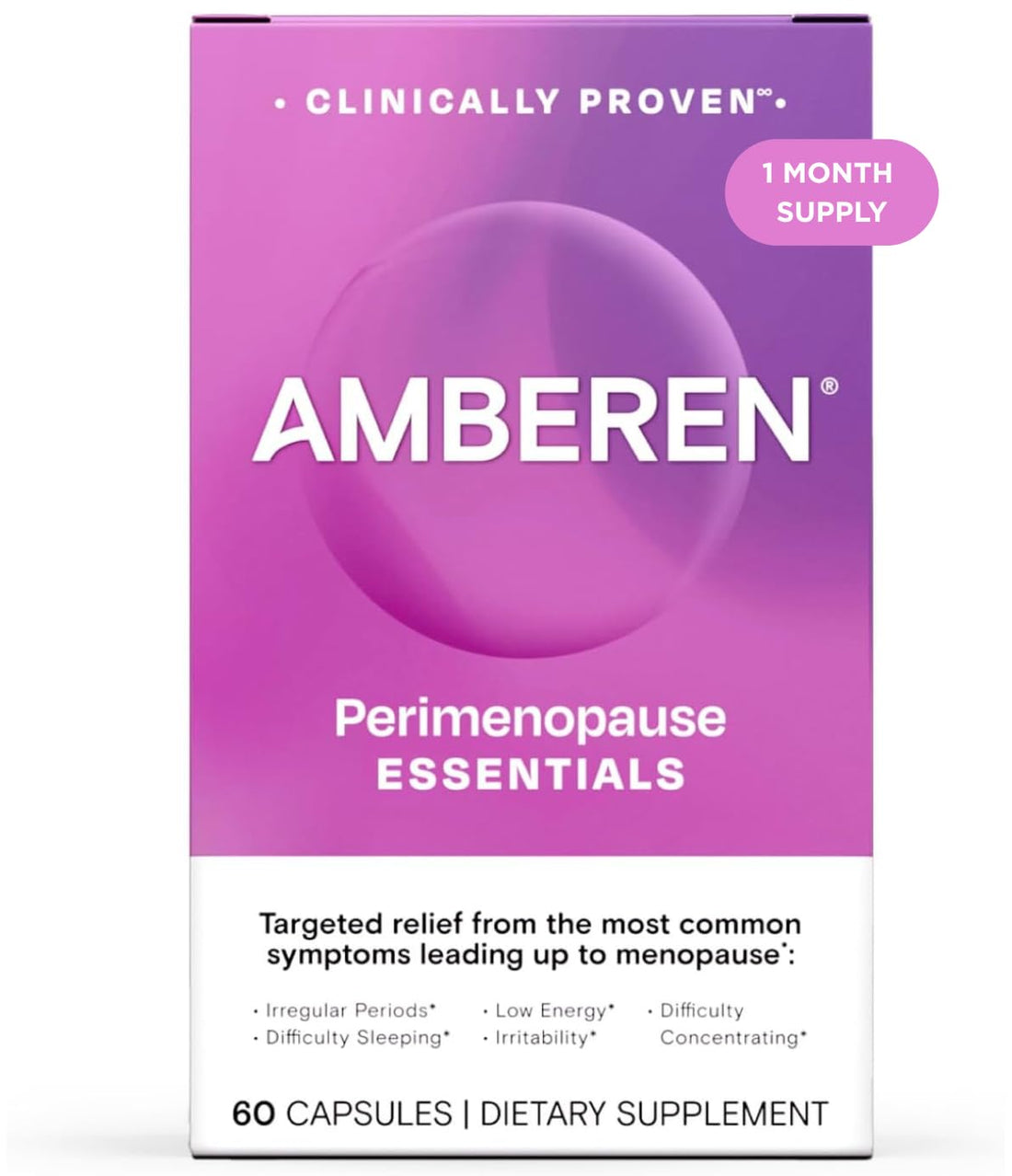 Amberen Perimenopause, Peri-Menopause Multi-Symptom Relief, Vitamin B, Vitamin E & Antioxidants Supplement, Clinically Shown to Help Support Hormone Balance, Hot Flashes & Night Sweats, 60 Count Amberen buy supplements canada