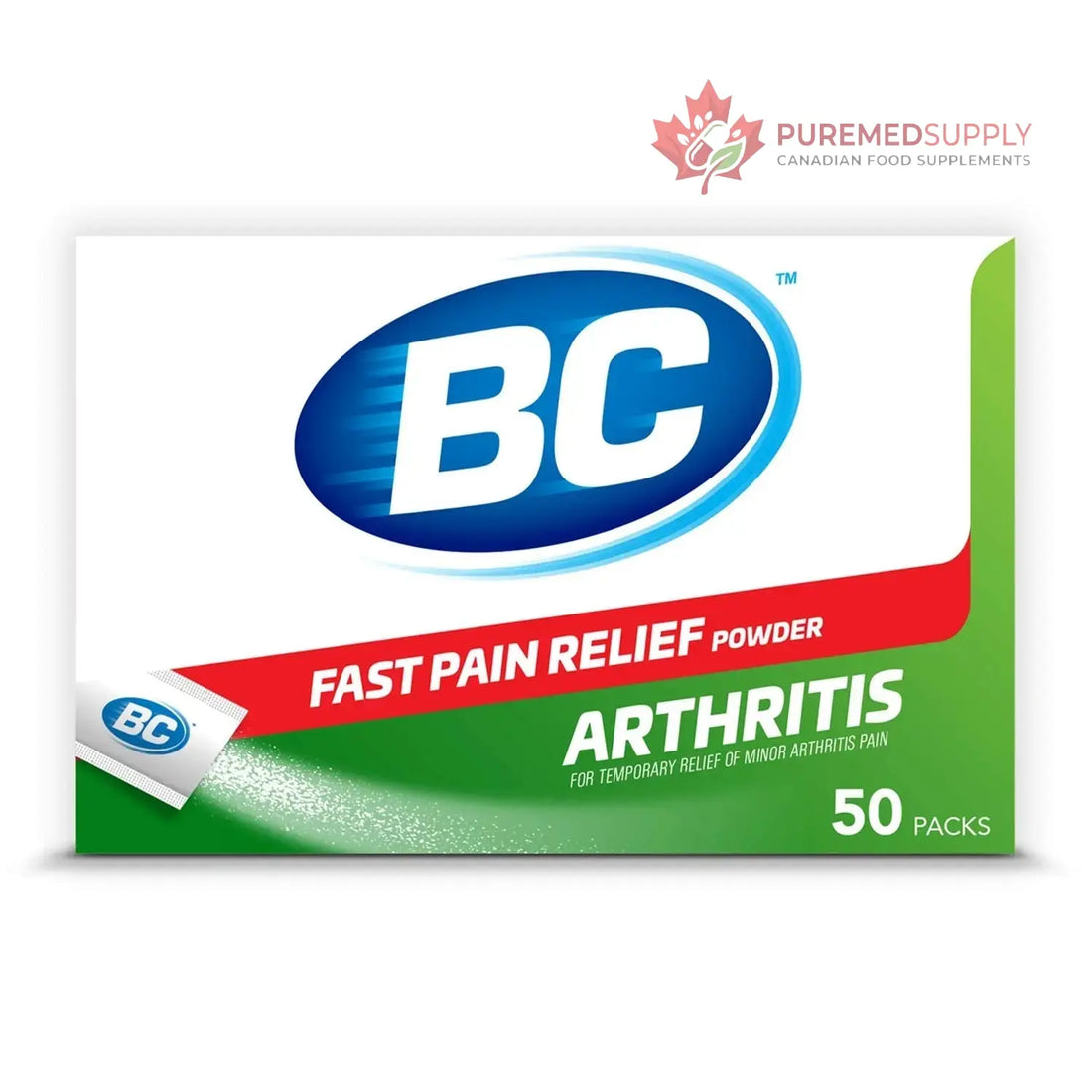 BC Powder Arthritis Pain Reliever, Aspirin Dissolve Packs, 50 Count Powder Packets BC buy supplements canada