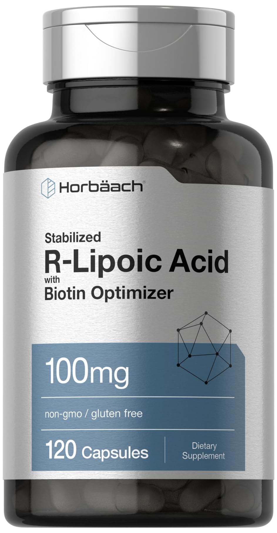R-Lipoic Acid 100 mg | 120 Capsules | with Biotin Optimizer | Non-GMO, Gluten Free Horbäach buy supplements canada