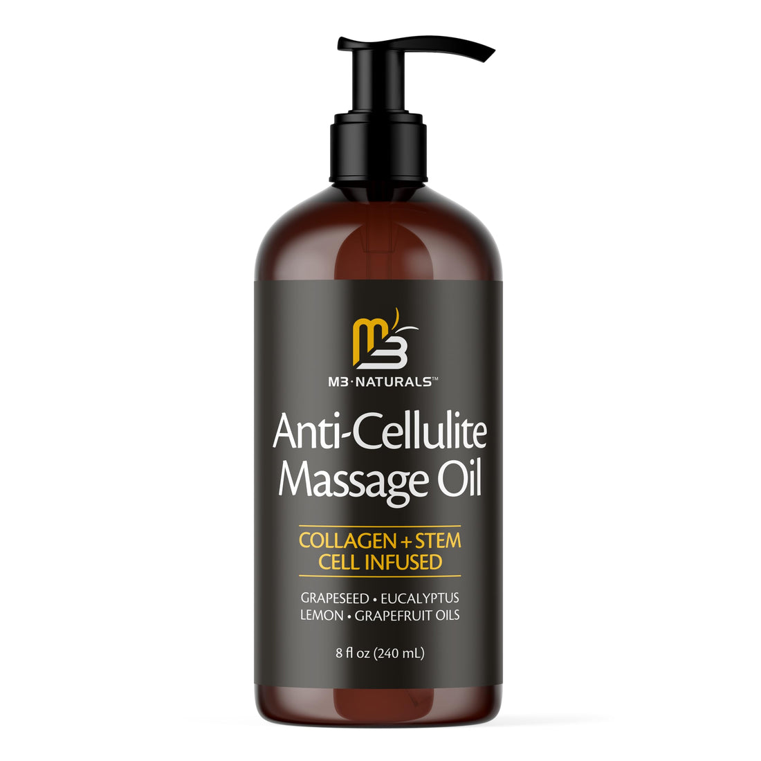 Anti Cellulite Massage Oil for Massage Therapy - Collagen and Stem Cell Skin Tightening M3 Naturals buy supplements canada