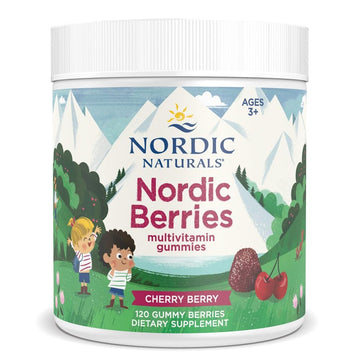 Nordic Naturals Nordic Berries, Cherry Berry - 120 Gummy Berries - Great-Tasting Multivitamin for Ages 2+ - Growth, Development, Optimal Wellness - Non-GMO, Vegetarian - 30 Servings Nordic Naturals buy supplements canada
