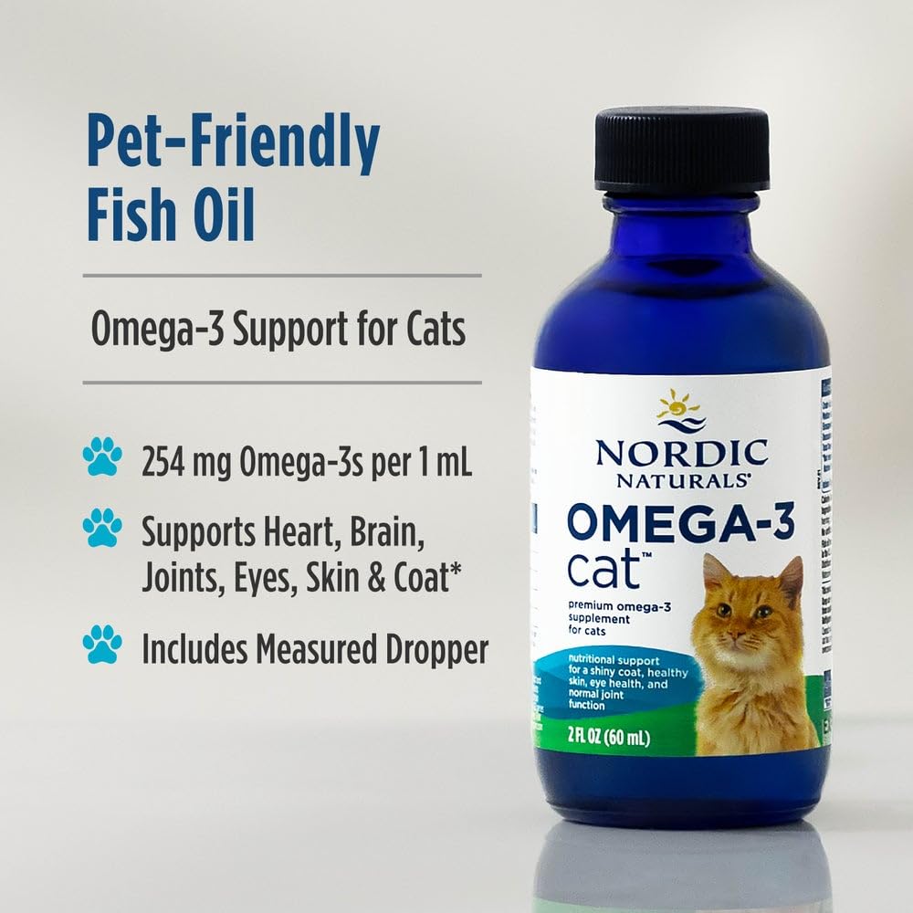 Nordic Naturals Omega-3 Cat, Unflavored - 2 oz - 304 mg Omega-3 Per One mL - Fish Oil for Cats with EPA & DHA - Promotes Heart, Skin, Coat, & Immune Health - Non-GMO Nordic Naturals buy supplements canada