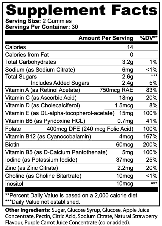 ZMZM LABS Multivitamin Gummies – Strawberry Flavor, 60 Gummies, Vegan, Gelatin-Free, Halal-Friendly Daily Vitamin Supplement ZMZM LABS buy supplements canada