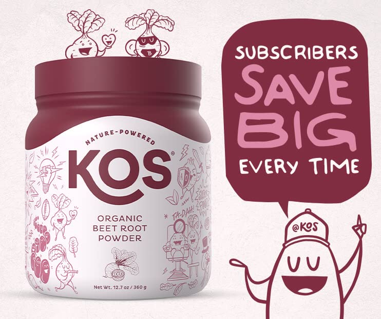 KOS Organic Beet Root Powder - USDA Certified, Nitric Oxide Booster, Non-GMO, Gluten KOS buy supplements canada