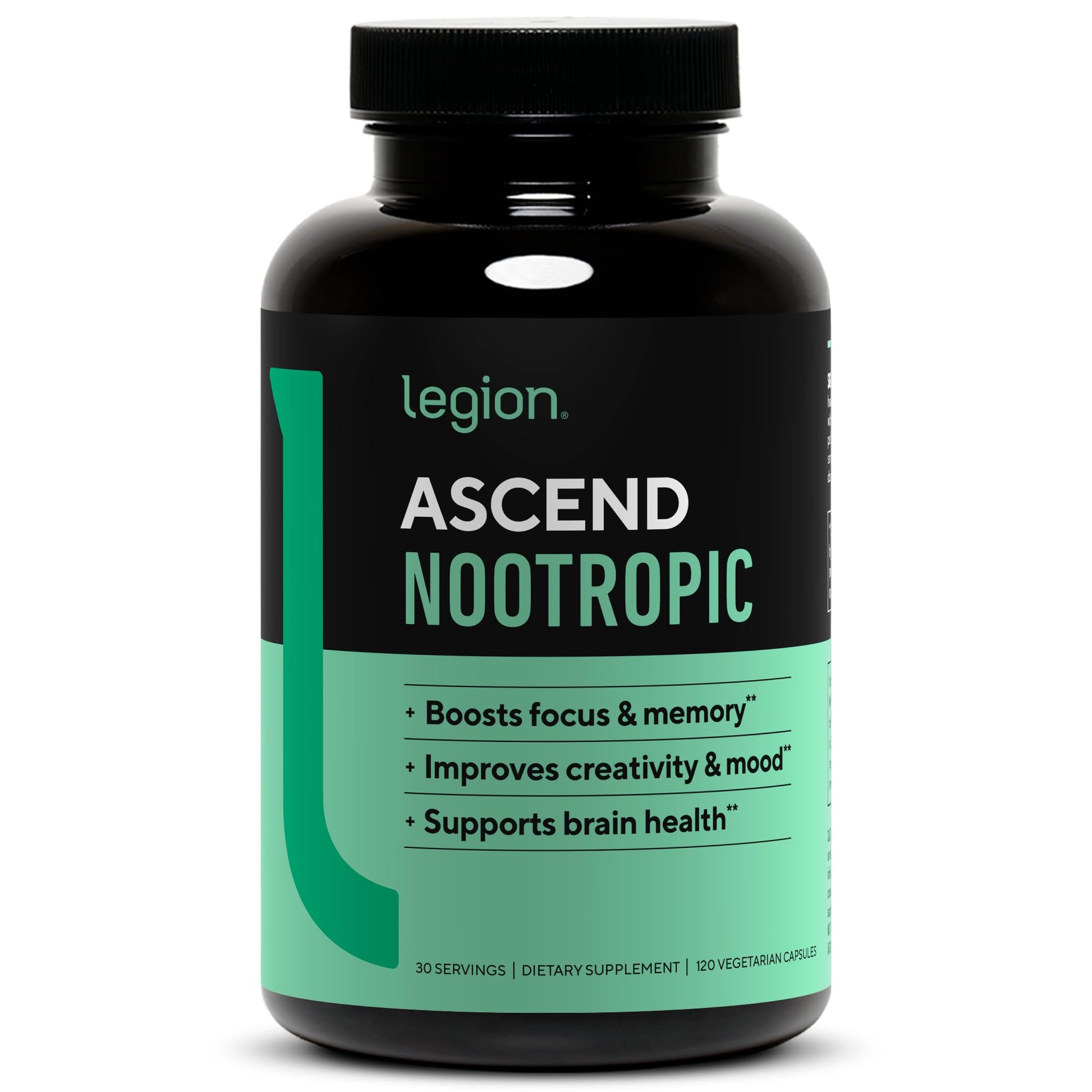 LEGION Athletics Ascend Nootropic - All-Natural Brain Supplements for Memory and Focus - Nootropics Brain Support Supplement with Alpha-GPC - Brain Supplement for Alertness & Mood Support, 30 Servings LEGION buy supplements canada