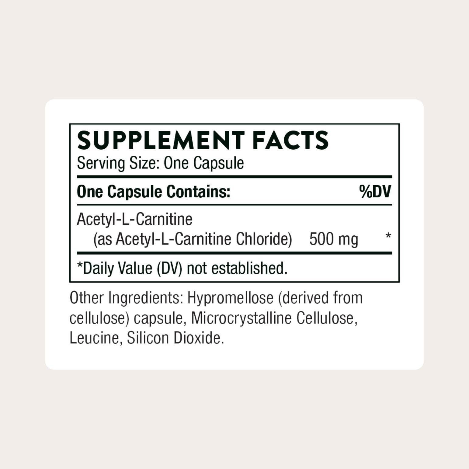 THORNE - Acetyl-L-Carnitine - 500 mg - Supports Brain Function & Healthy Nerve Sensations in The Hands & Feet* - Gluten, Dairy & Soy-Free - 60 Capsules THORNE buy supplements canada