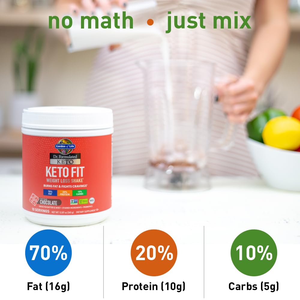 Garden of Life Dr. Formulated Keto Fit Weight Loss Shake - Chocolate Powder, 10 Servings Garden of Life buy supplements canada