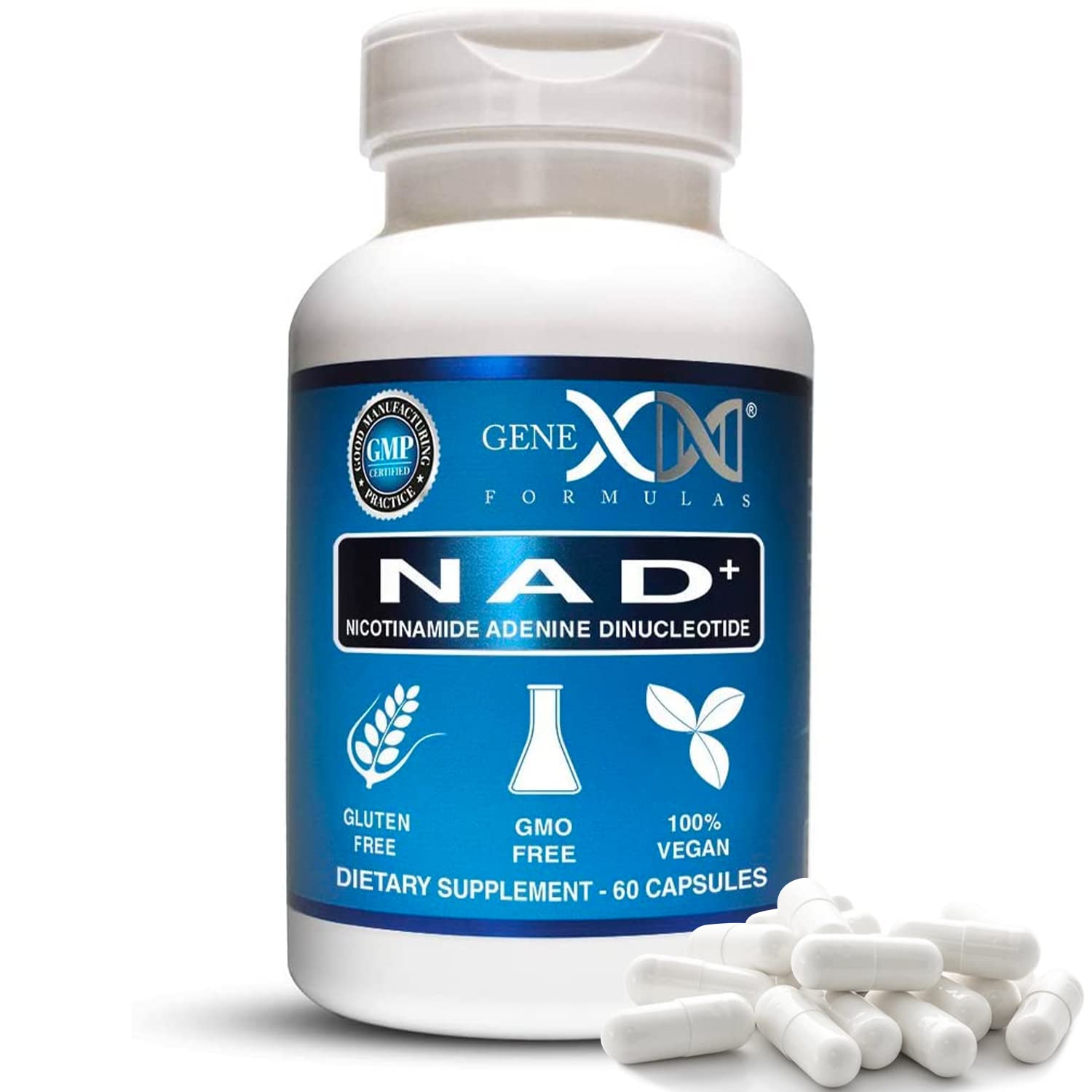 Genex Formulas NAD+ 250mg Serving 60 Capsules Nicotinamide Adenine Dinucleotide (Actual NAD+ Not a Precursor) (1) Genex Formulas buy supplements canada