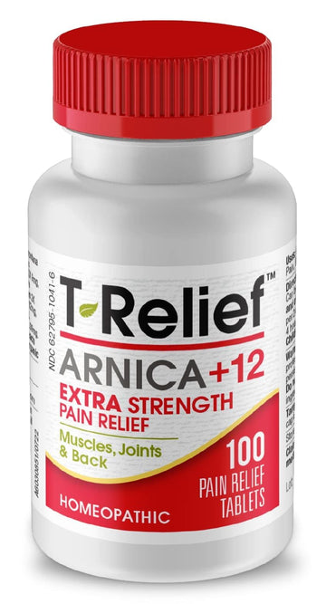 MediNatura T-Relief Extra Strength Pain Relief Arnica +12 Natural Relieving Actives for Back Pain Joint Soreness Muscle Aches & Stiffness, Whole Body Fast-Acting Relief for Women & Men - 100 Tablets MediNatura buy supplements canada