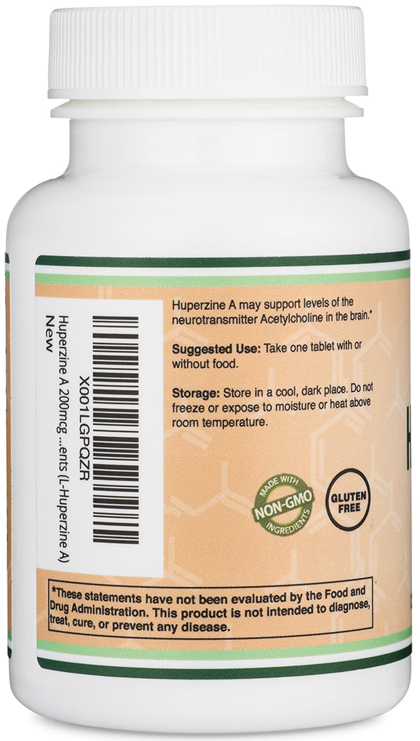 Huperzine A 200mcg (Third Party Tested) 120 Tablets, Brain Supplement to Promote Acetylcholine (Acetylcholinesterase Inhibitor) - Supports Memory and Focus by Double Wood Double Wood Supplements buy supplements canada