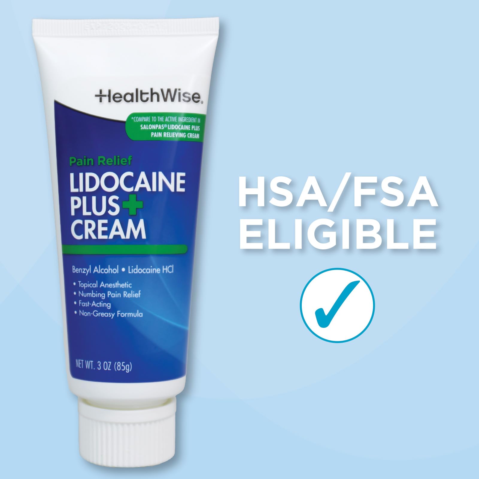 HealthWise Lidocaine Plus+ Cream | Numbs Away Pain | | Non-Greasy | 3.0 Oz | 4% OTC Lidocaine + 10% Benzyl Alcohol | Topical Anesthetic HealthWise buy supplements canada
