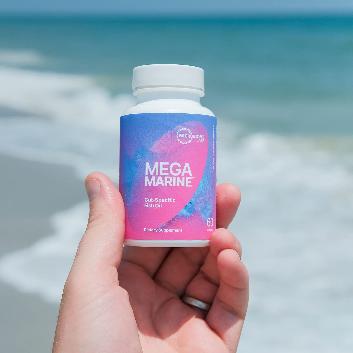 Microbiome Labs MegaMarine Omega 3 Fish Oil Supplements - Gut-Specific EPA DHA Omega 3 Supplement with DPA for Gut Health - Support Immune & Gut Barrier Function (60 Softgels) Microbiome Labs buy supplements canada