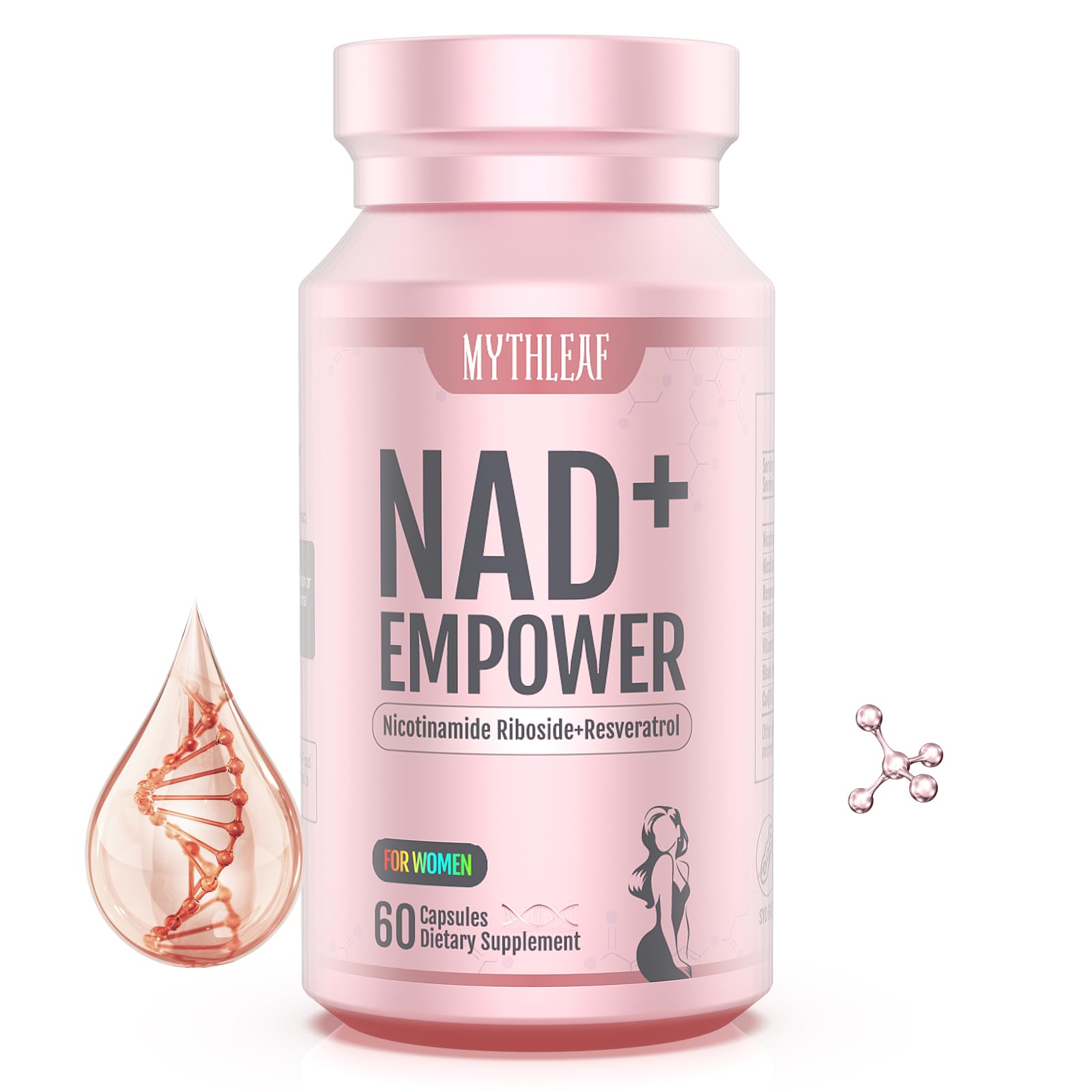 MythLeaf Exclusive NAD+ Supplement for Women,NMN Alternative with Resveratrol, CoQ10,Black Cohosh, Vitamin E for Cellular Health,Enhance Energy, Balance Mood, 60 Capsules,30 Day Supply MythLeaf buy supplements canada