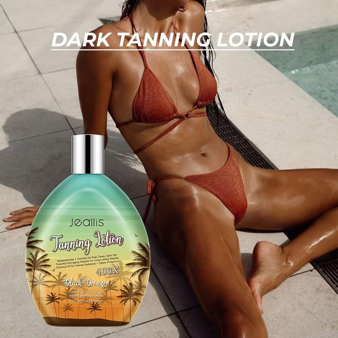 Jeallis Extreme Dark Tanning Lotion Accelerator for Indoor Tanning Beds & Outdoor Sun Tan with Bronzer to Get Dark Fast Tan jeallis buy supplements canada