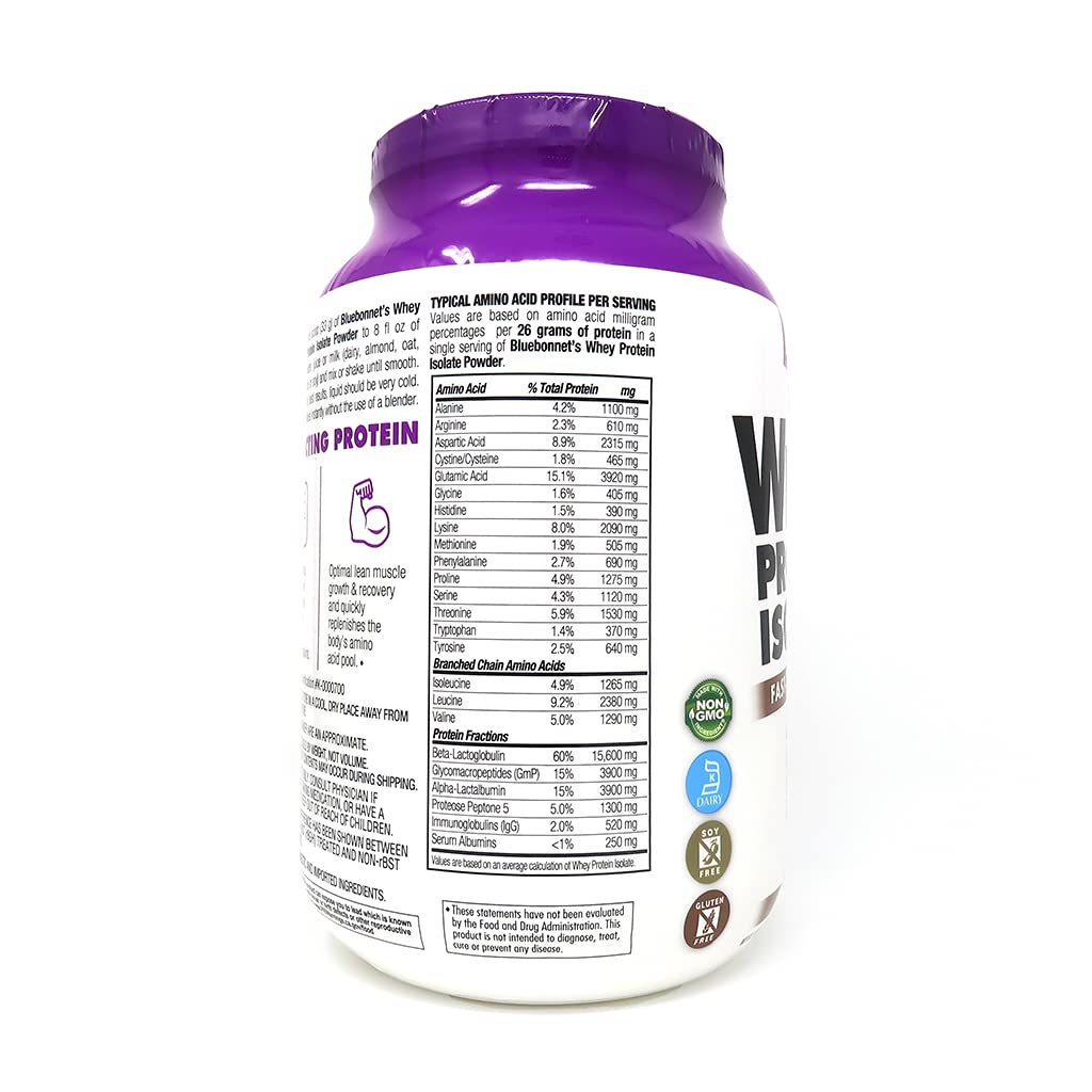 BlueBonnet 100% Natural Whey Protein Isolate Powder, Chocolate, 2 Pound Bluebonnet buy supplements canada