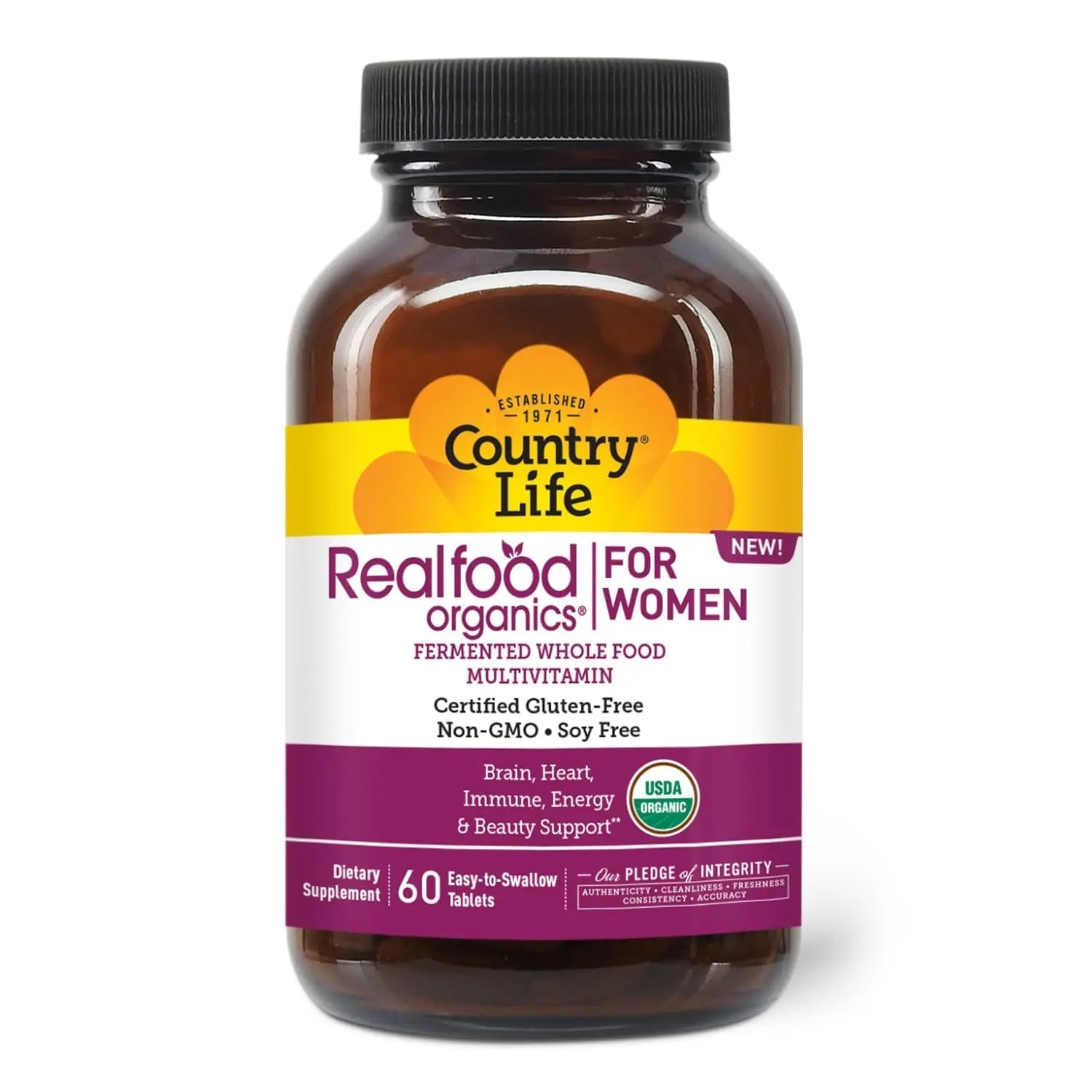 Country Life Realfood Organics Women’s Multivitamin – USDA Organic, Vegan, Gluten-Free – 1,300mg Fermented Whole Foods, Vitamins D, E, B, Folate & Biotin Country Life buy supplements canada