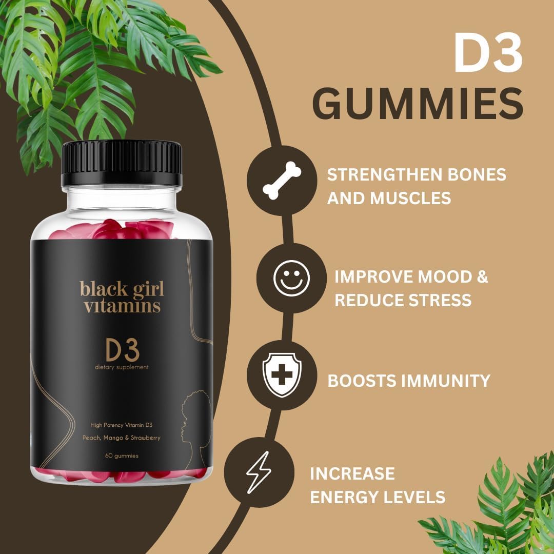 Black Girl Vitamins Complete Wellness Essentials - 30-Day Bundle with D3 Gummies, Probiotics, Hair-Skin-Nails + Sea Moss - 8 Key Nutrients for Immune, Skin & Energy Support Black Girl Vitamins buy supplements canada