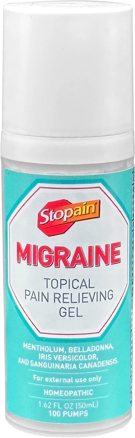 Stopain Migraine Pain Relief Gel Pump, 1.62oz, USA Made, Max Strength Fast Acting Research Proven Topical Effective at Any Stage, No Known Side Effects or Drug Interactions, HSA FSA Approved Products Stopain buy supplements canada