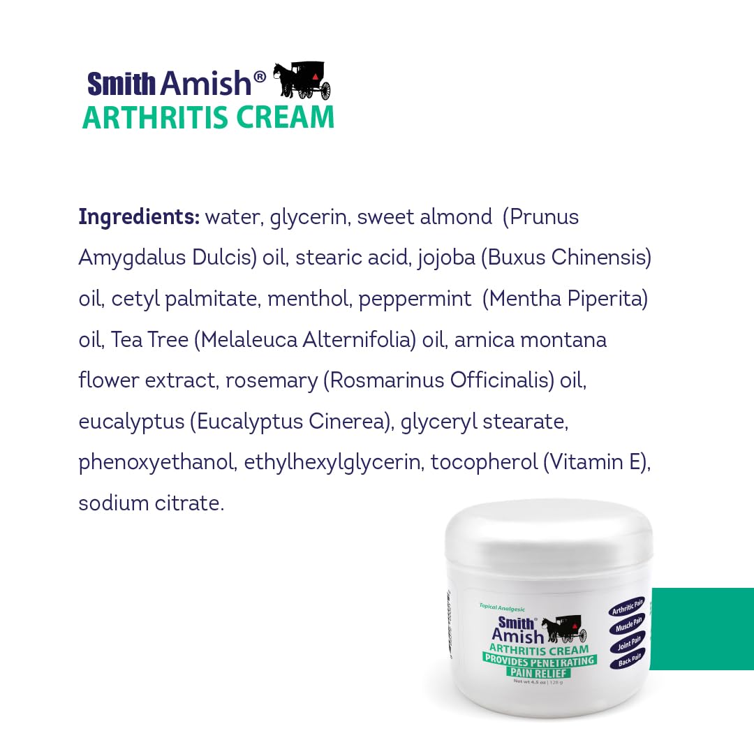 Smith Amish Arthritis Cream. Soothing and Cooling. 4.5 oz jar Smith Amish buy supplements canada