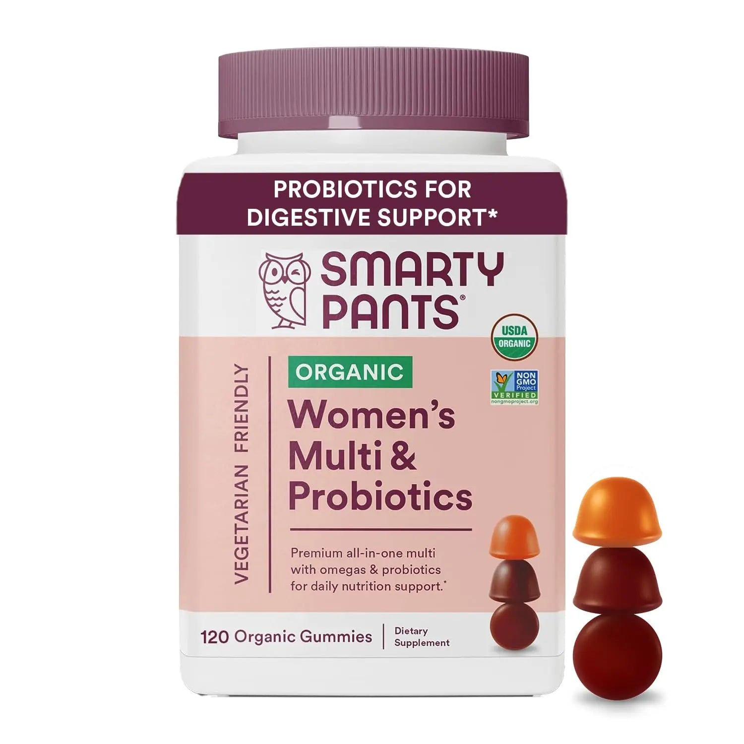 SmartyPants Organic Women's and Toddler Multivitamin Gummies with Probiotics, Omega 3, Vitamins D3, B12, C, A, K, Zinc and More SmartyPants buy supplements canada