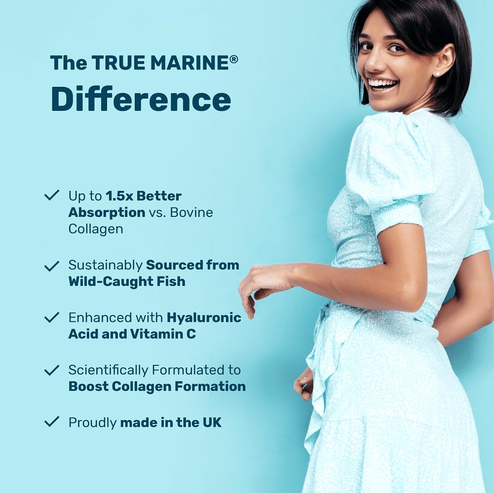 TRUE MARINE Collagen Capsules - 2,400mg of Marine Collagen with Hyaluronic Acid & Vitamin C - Skin, Hair, Nails & Joint Support TRUE MARINE buy supplements canada