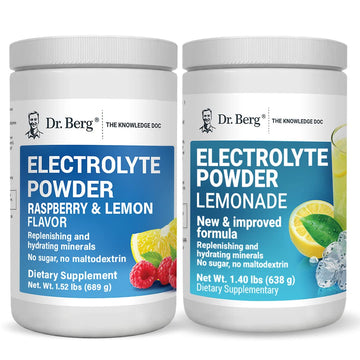Dr. Berg's Electrolyte Powder 100 Servings Bundle - Raspberry Lemon & Lemonade Dr. Berg Nutritionals buy supplements canada