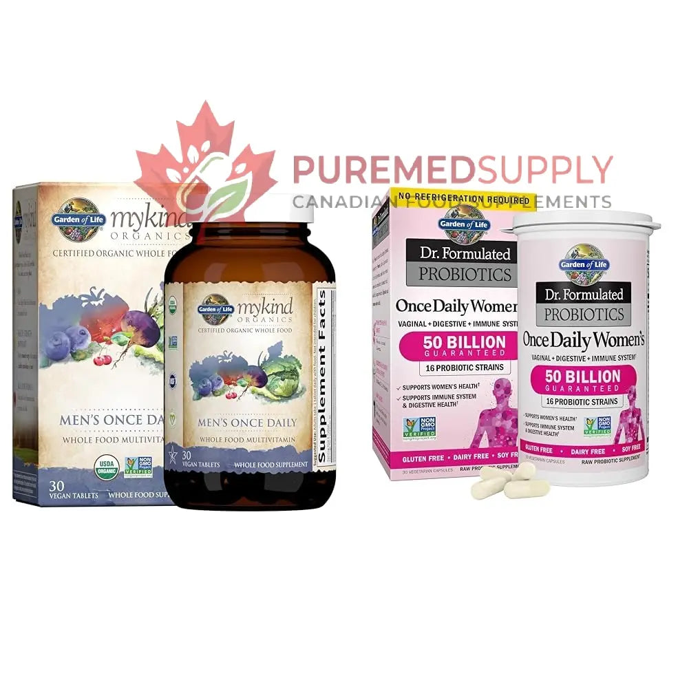 Garden of Life Organics Multivitamin for Men & Dr. Formulated Women's Probiotics Once Daily, 16 Strains, 50 Billion, 30 Capsules Garden of Life buy supplements canada