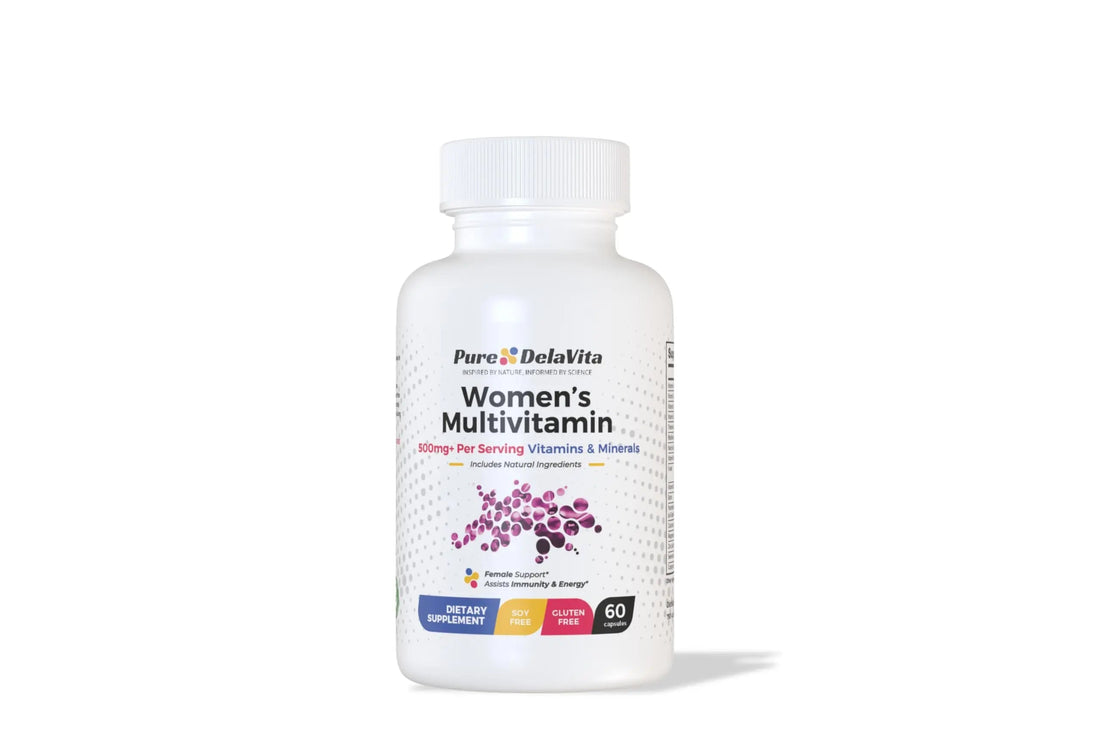 Pure DelaVita Women's Multivitamin | Daily Immune, Energy & Hormonal Support | 500mg+ Vitamins & Minerals | Natural Herbal Blend | Pure DelaVita buy supplements canada