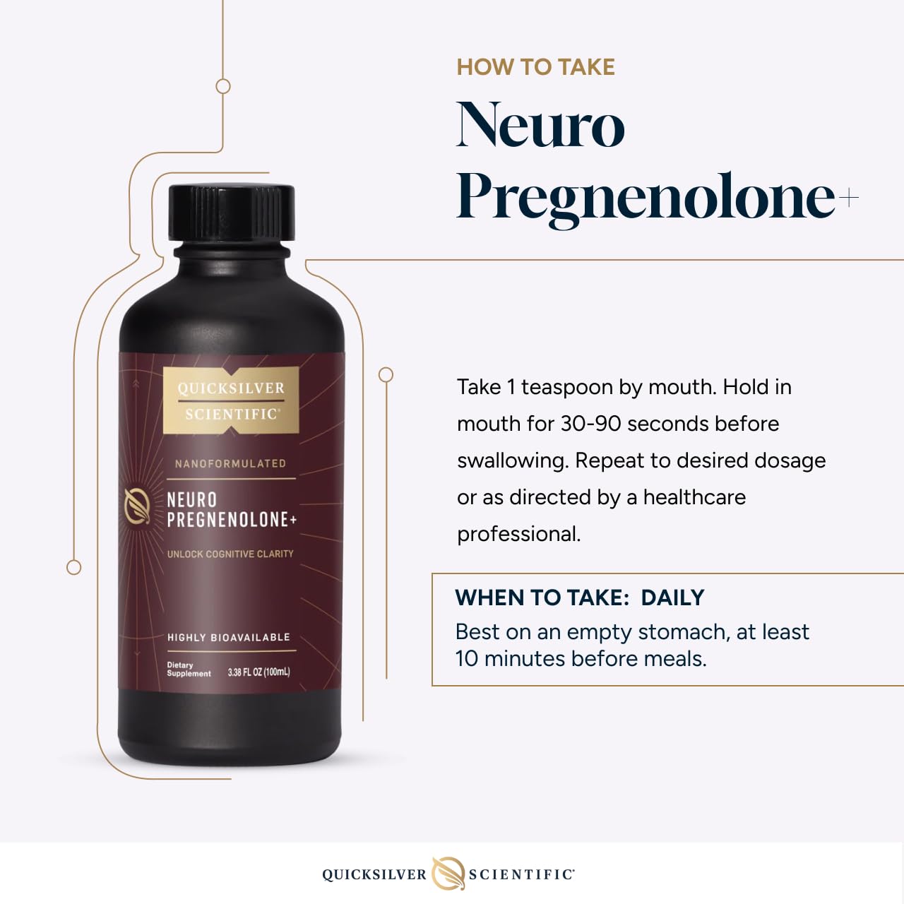 Quicksilver Scientific Neuro Pregnenolone+ - Brain Support Supplement for Neurological Health - Neuroactive Ingredients - Rapid Absorption - Vegan, Sugar-Free & Gluten-Free - 3.38 fl oz (20 Servings) Quicksilver Scientific buy supplements canada