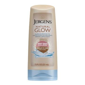 Jergens Natural Glow In Shower Lotion, Self Tanner for Medium to Deep Skin Tone, Sunless Tanning Wet Skin Lotion for Gradual Jergens buy supplements canada