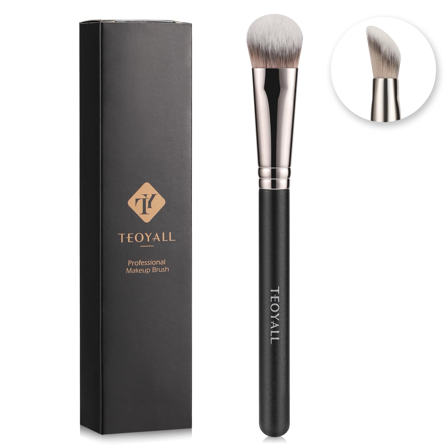 TEOYALL Angled Concealer Brush, Synthetic Contour Brush for Blending Setting Buffing with Liquid, Cream and Powder Cosmetic (Angled Brush) TEOYALL buy supplements canada
