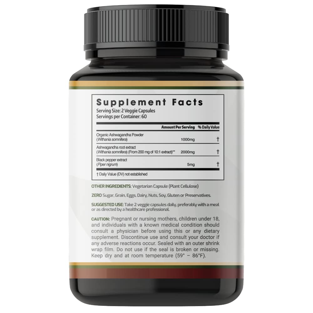 PRATIC LINE Ashwagandha Capsules 3,000 mg - 120 Vegan Cap Made with Organic PRATIC LINE buy supplements canada