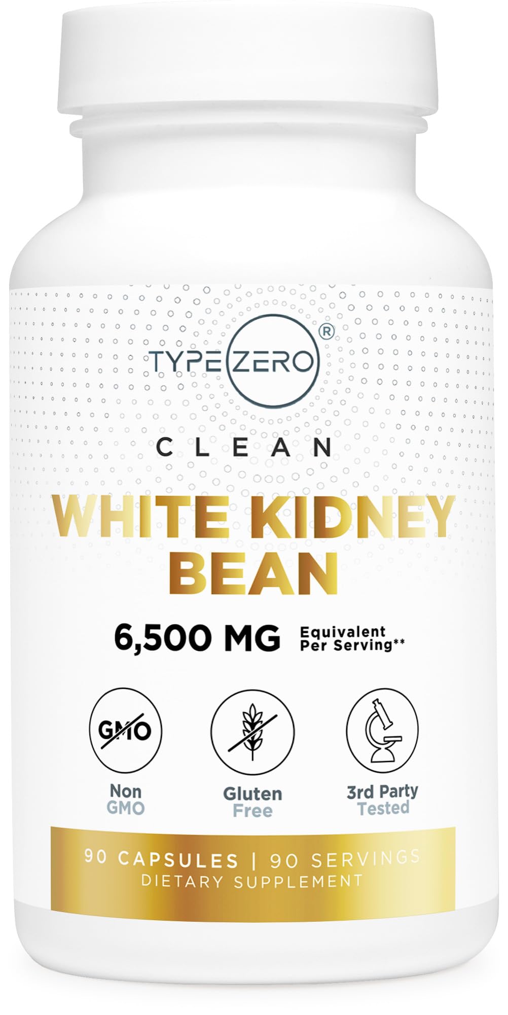 Type Zero Clean White Kidney Bean Capsules (6,500 MG Equivalent Per Serving, 90 Count) - Non-GMO, Gluten Free Type Zero buy supplements canada