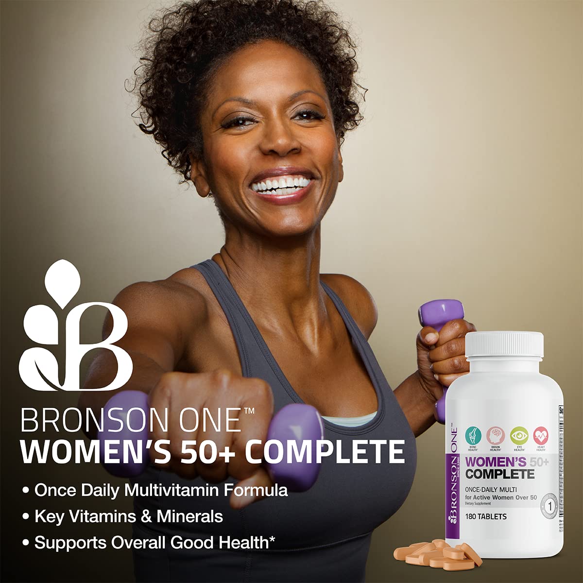 Bronson ONE Daily Women’s 50+ Complete Multivitamin Multimineral, 180 Tablets Bronson buy supplements canada