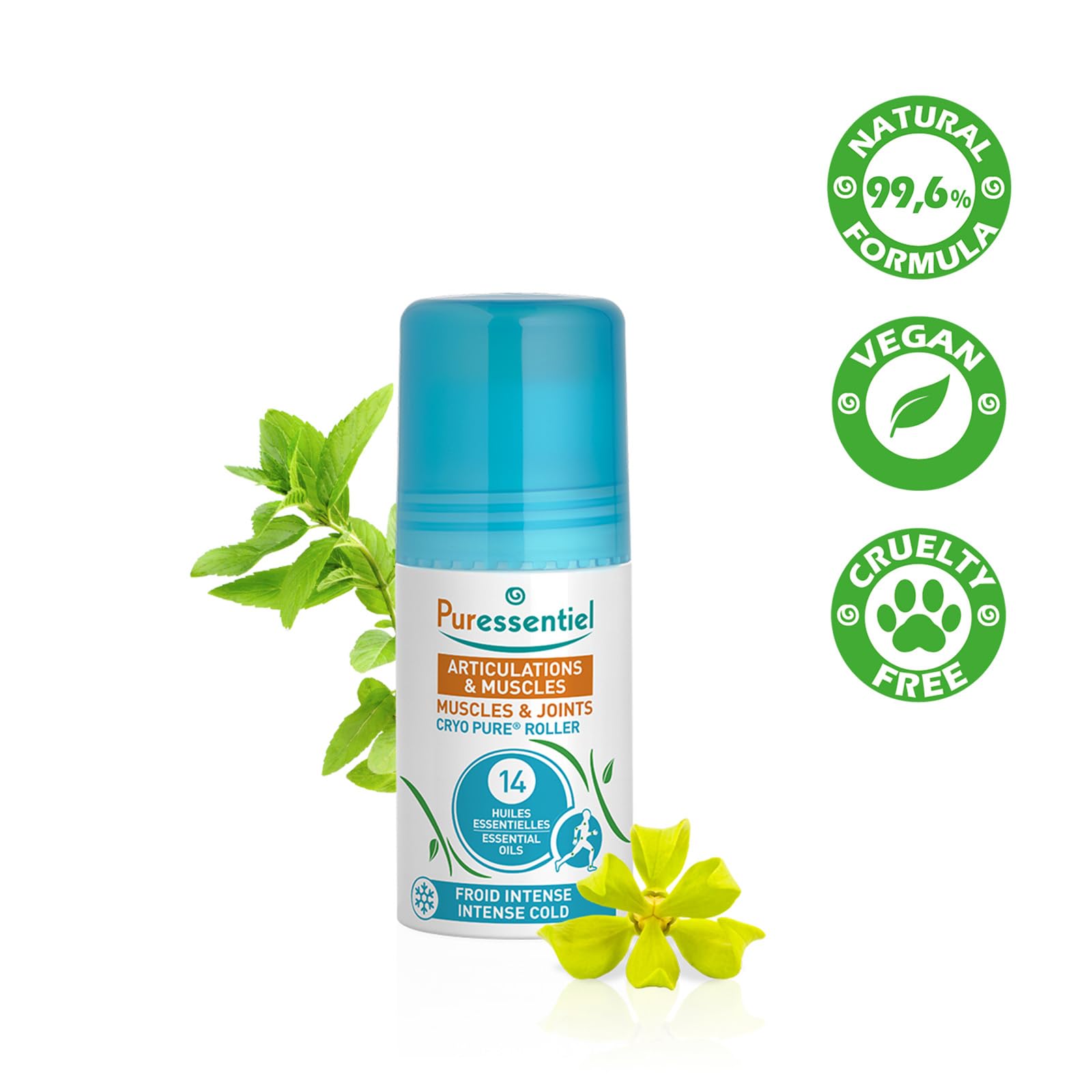 Puressentiel Muscles and Joints Cryo Pure Roller - Natural Menthol and Essential Oils Soothe Muscles - Long Lasting Cooling Sensation - 2.5 oz Puressentiel buy supplements canada
