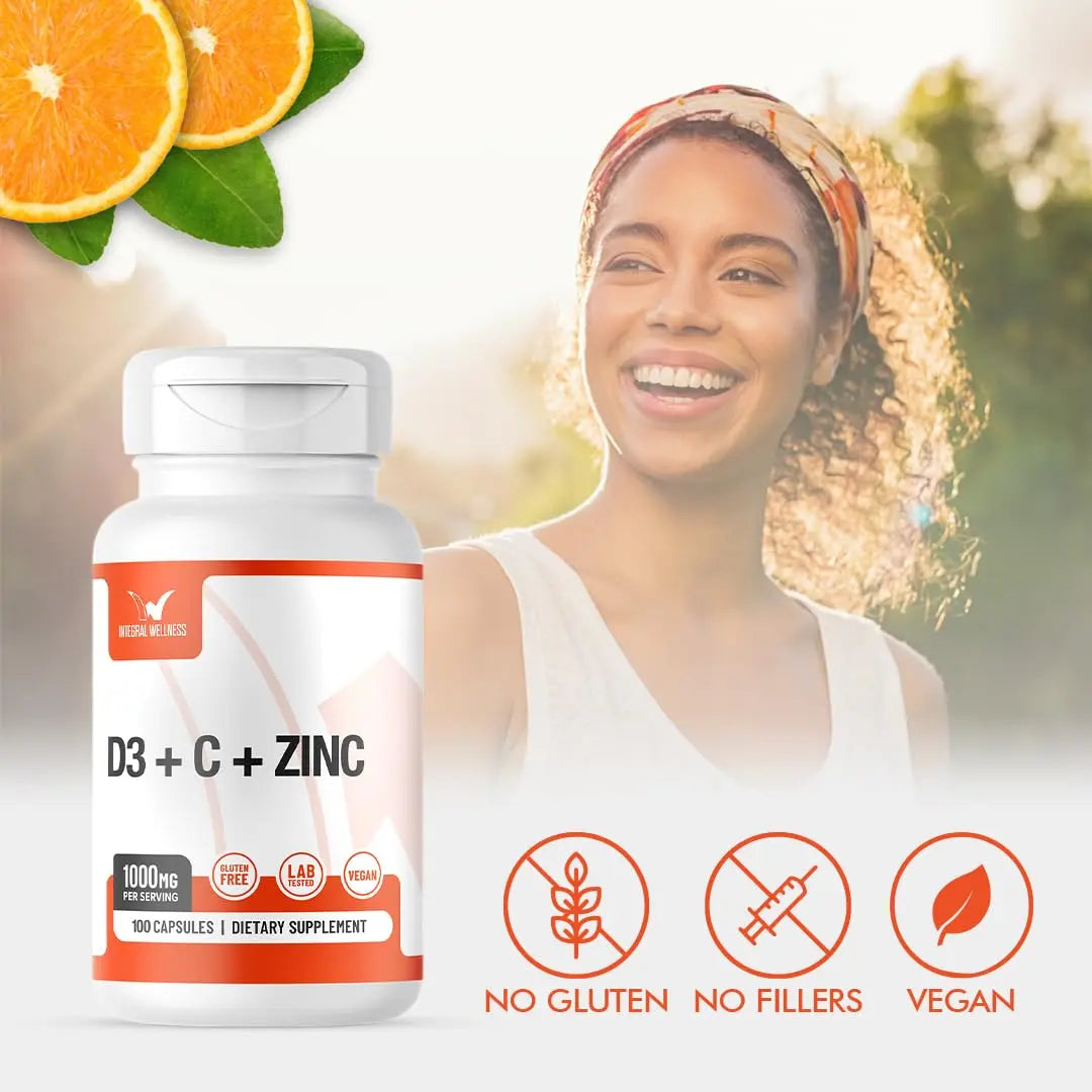 Integral Wellness - Vitamin Complex w/Vitamin D3, C, K2 and Zinc (100 Capsules) - Filler Free, 3rd Party Tested, Clinically Dosed, Bioavailable Forms Integral Wellness buy supplements canada