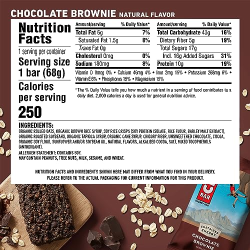 CLIF BAR - Chocolate Brownie Flavor - Made with Organic Oats - Non-GMO Clif Bar buy supplements canada