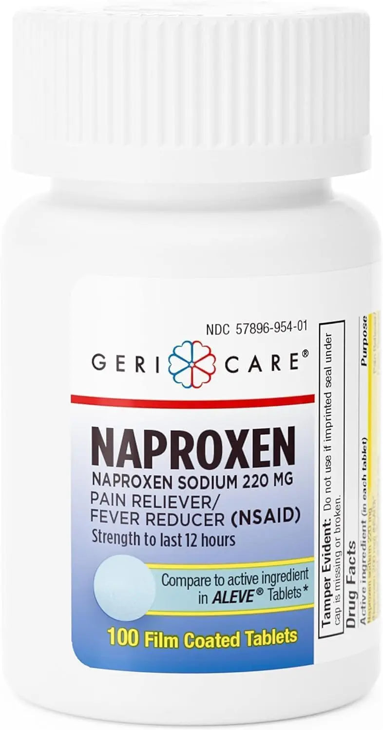 GeriCare Naproxen Sodium Tablets, 220mg (100 Count)- NSAID Extra-Strength Pain Relief for Headache, Arthritis, Muscle Aches, Menstrual Cramps- Film-Coated Naproxen, Anti-Inflammatory & Fever Reducer GeriCare buy supplements canada