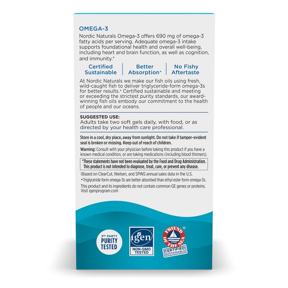 Nordic Naturals Omega-3, Lemon Flavor - 180 Soft Gels - 690 mg Omega-3 - Fish Oil - EPA & DHA - Immune Support, Brain & Heart Health, Optimal Wellness - Non-GMO - 90 Servings Nordic Naturals buy supplements canada