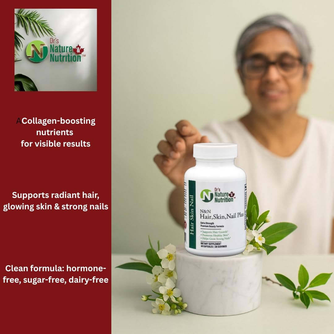 Dr's Nature & Nutrition Hair, Skin & Nail Plus Vitamin Supplement with Biotin 5000mcg, Bamboo Extract, Collagen Support - Extra Strength Beauty Supplement for Men and Women - 60 Capsules Dr's Nature & Nutrition buy supplements canada