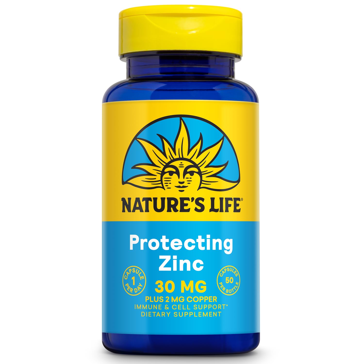 Nature's Life Zinc Picolinate 30mg Plus 2mg of Copper - Chelated Zinc Supplement for Immune, Cardiovascular, Skin, Cellular Function, and Muscle Support - 60-Day Guarantee - 50 Servings, 50 Capsules Nature's Life buy supplements canada