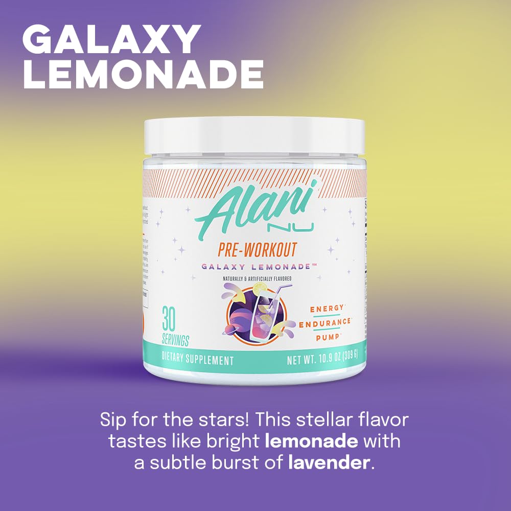 Alani Nu Pre Workout Powder GLAXAY Lemonade, Amino Energy Boost, Endurance Supplement, Sugar Free, 200mg Caffeine, L-Theanine, Beta-Alanine, L-Citrulline, 30 Servings Alani Nu buy supplements canada