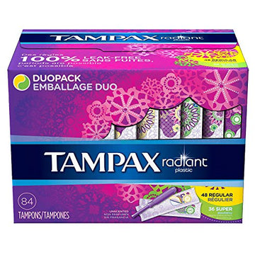 Tampax 29936 Radiant Tampons Regular Super, 84 Count (Pack of 1) Tampax buy supplements canada