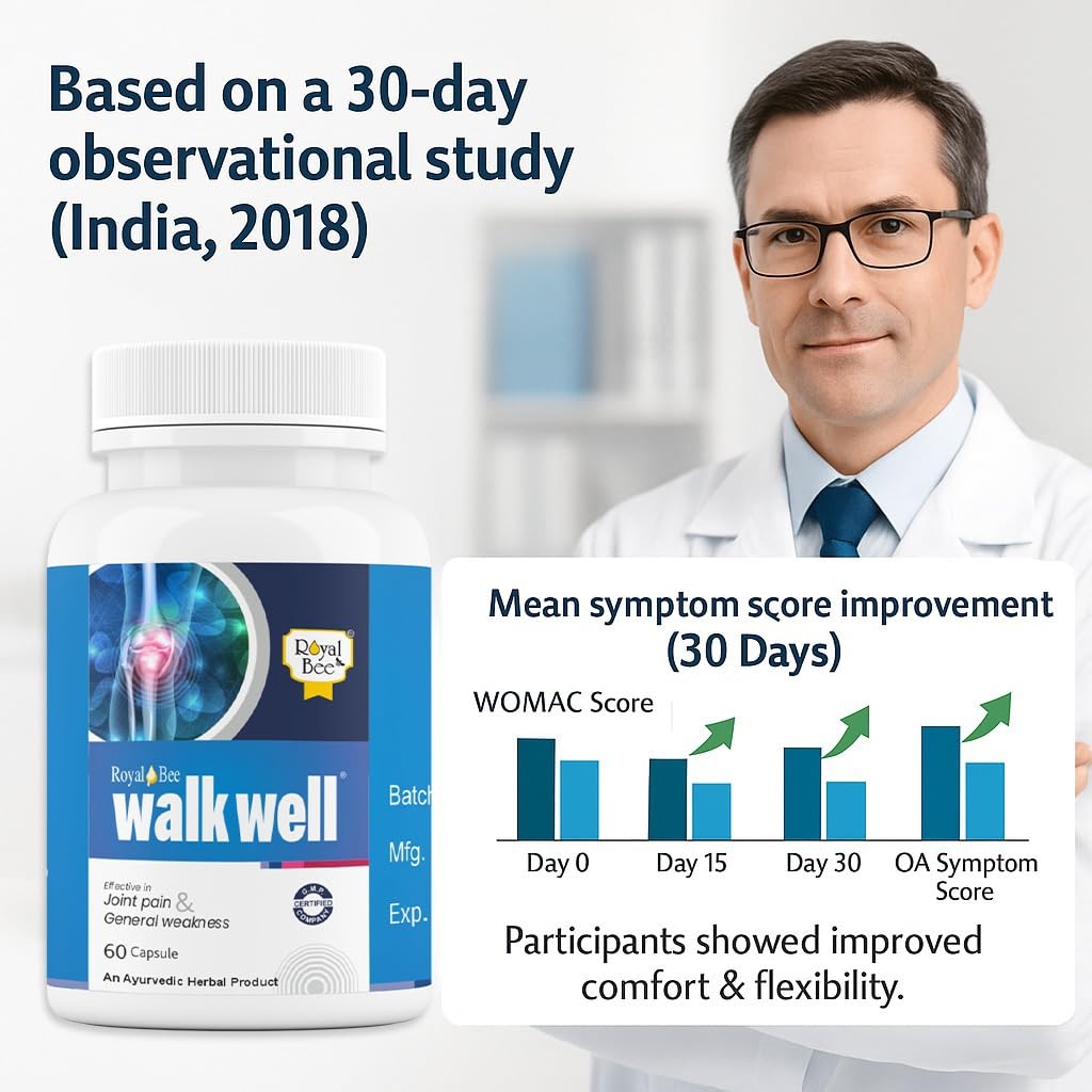 Royal Bee Walkwell Capsules – 60 Capsules – Supports Joint Pain & Inflammation Relief · Useful in Osteoarthritis · Promotes Flexibility & Mobility · Clinically Studied Herbal Ingredients Generic buy supplements canada