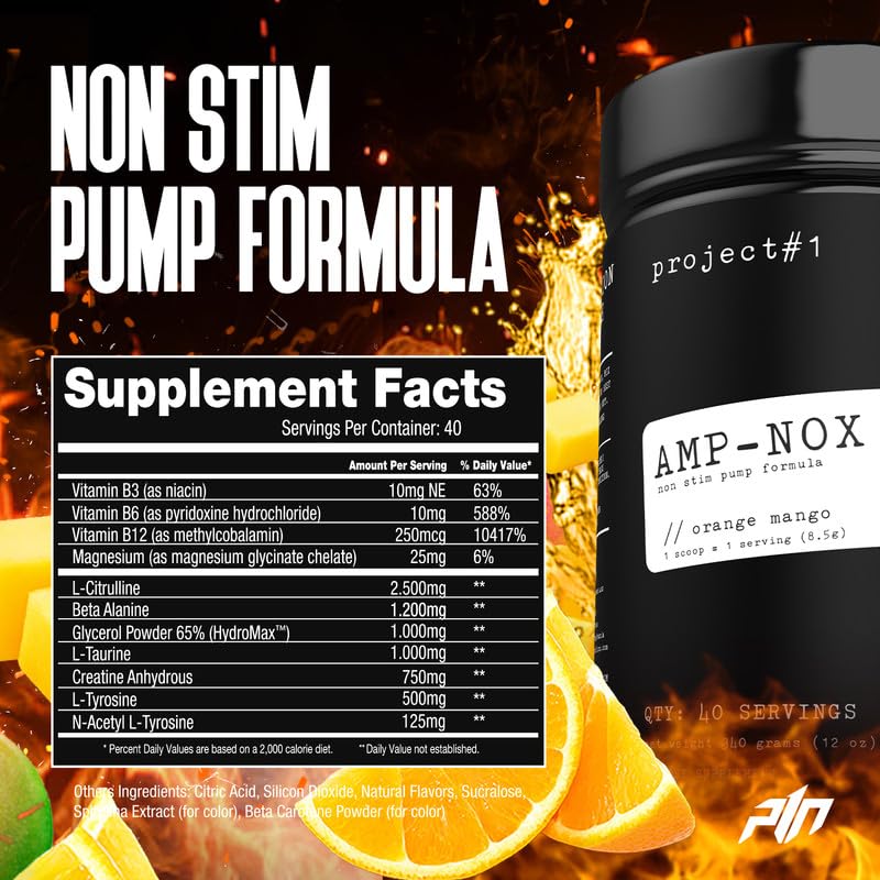 Project #1 AMP-NOX: Pre & Post Workout Powder to Boost Focus & Pump | Energizing Project #1 buy supplements canada